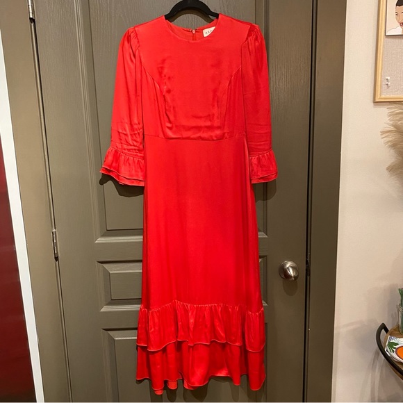 ASPIGA Victoria Satin Dress
Color: Ruby Red - Picture 10 of 14